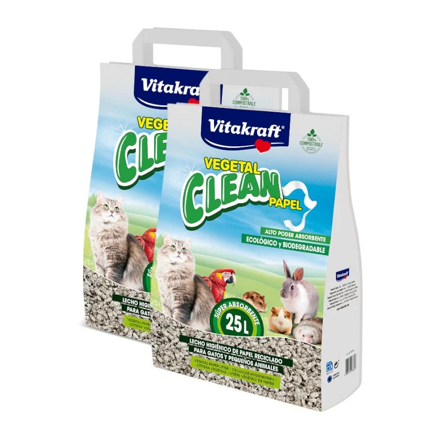 L Vitakraft Vegetal Clean Papel Lecho Vegetal para animales ¡Pack ahorro!
