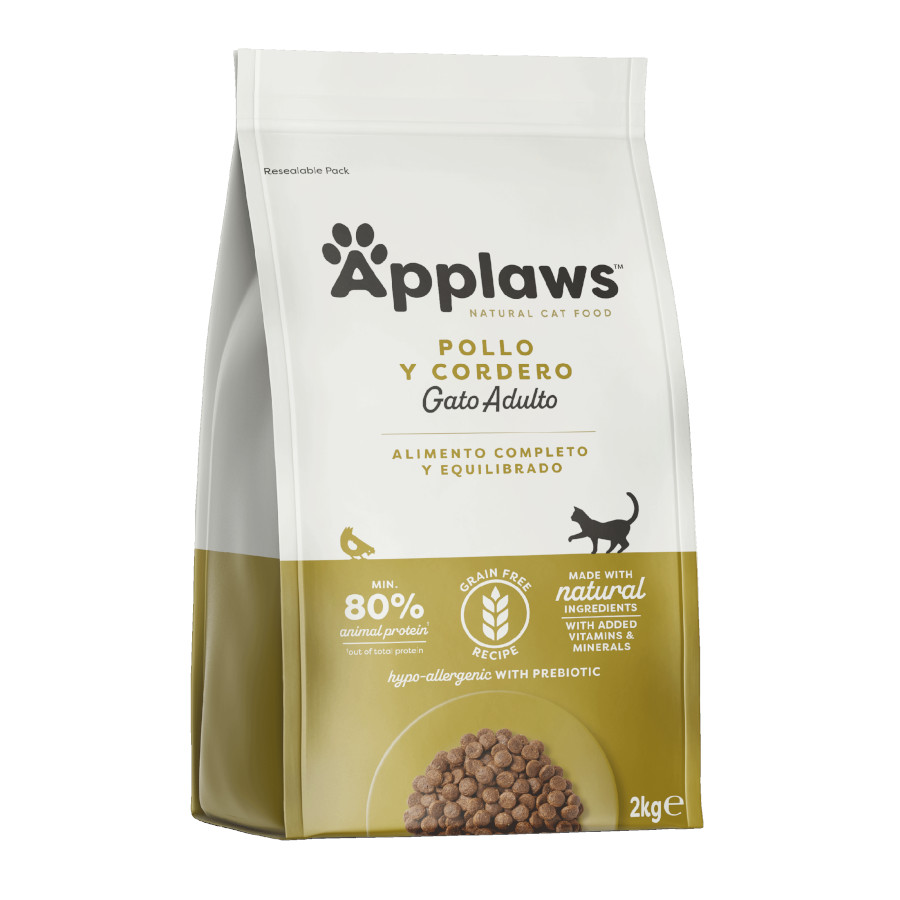 Applaws – Pienso para gatos adultos Applaws pollo y cordero 2 kg.