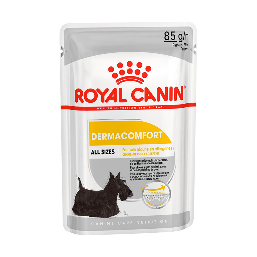 Royal Canin – Comida húmeda para perros adultos Royal Canin Dermacomfort paté.