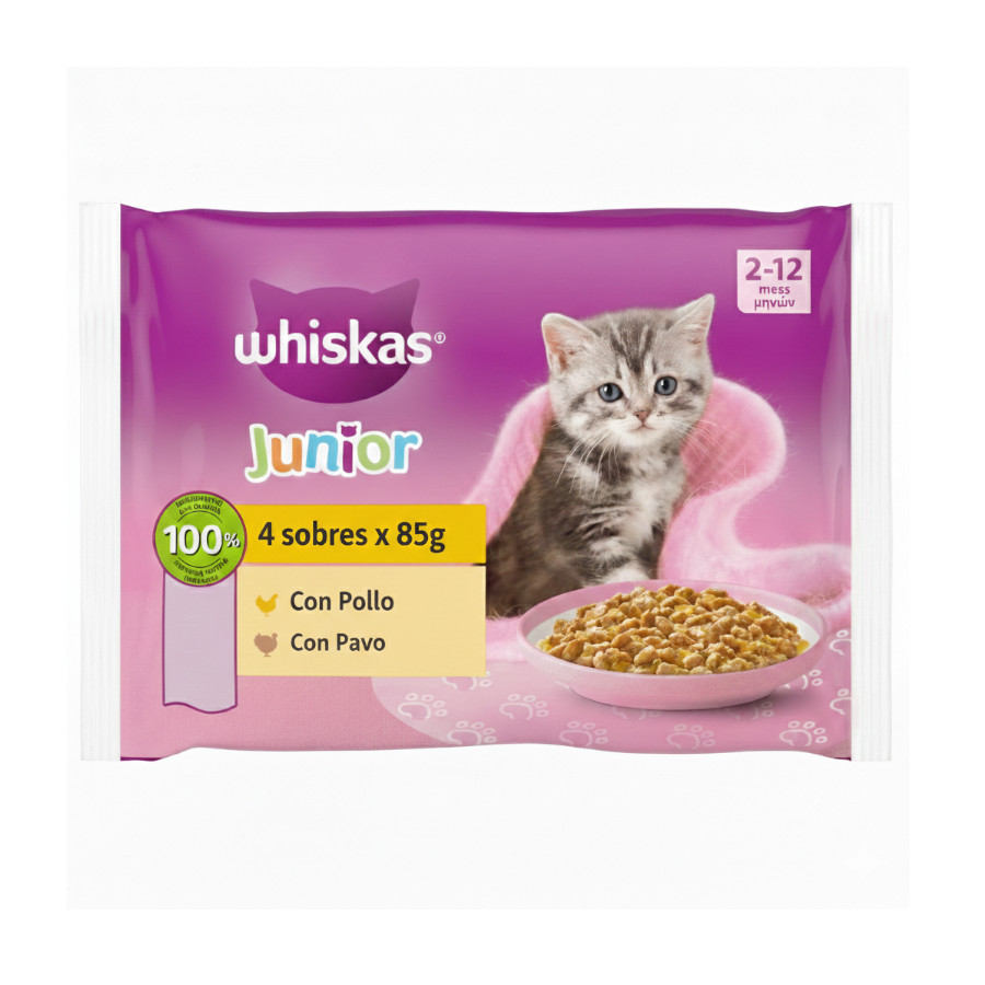 Imagen de Whiskas Junior Pollo y Pavo Gelatina para gatos