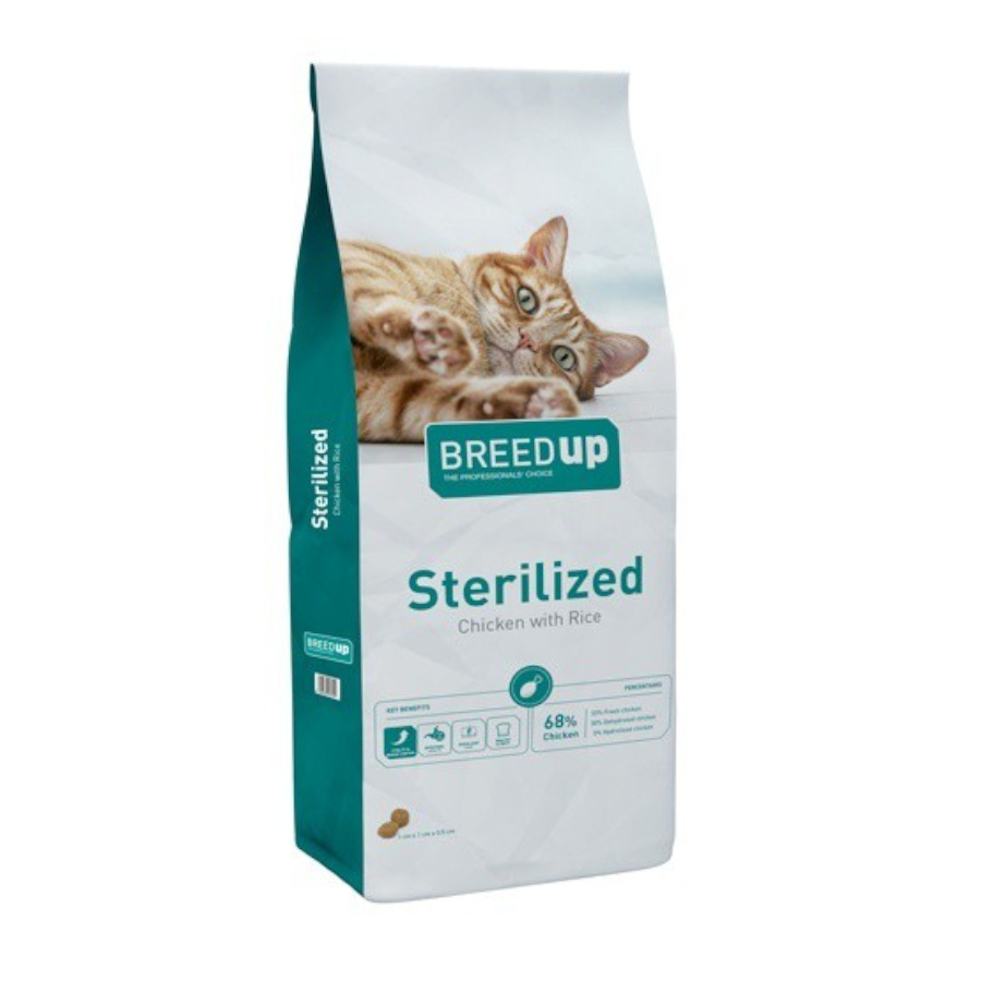 Breed Up Sterilised Pollo pienso para gatos, , large image number null