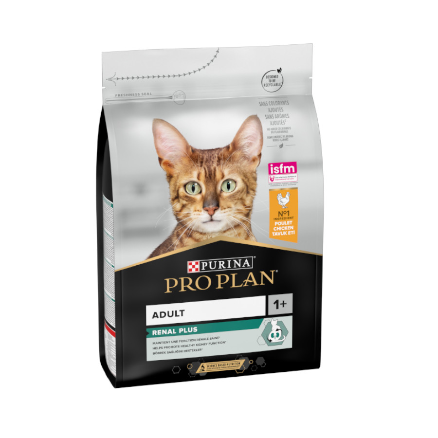Purina Pro Plan – Pienso para gatos adultos Purina Pro Plan Renal Plus pollo y arroz 1,5 kg.