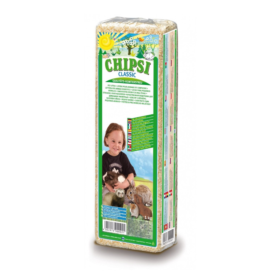 15 L Chipsi Classic Lecho con Virutas naturales para conejos y roedores