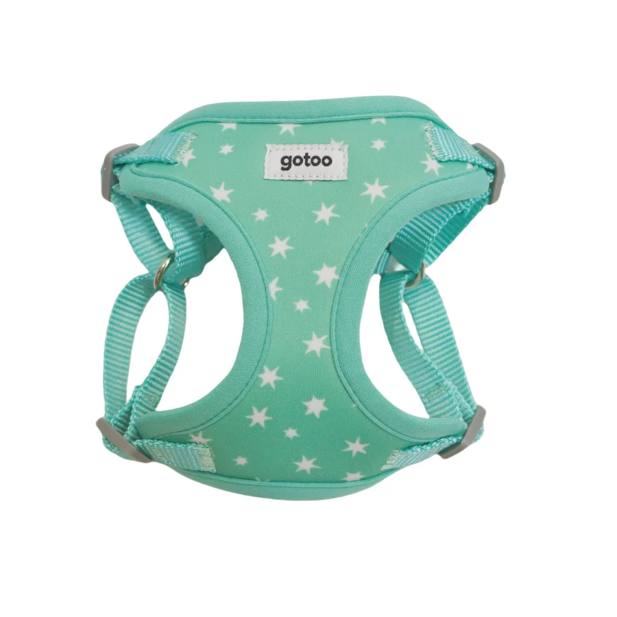Gotoo Arnés ajustable estampado estrellas verde para cachorros