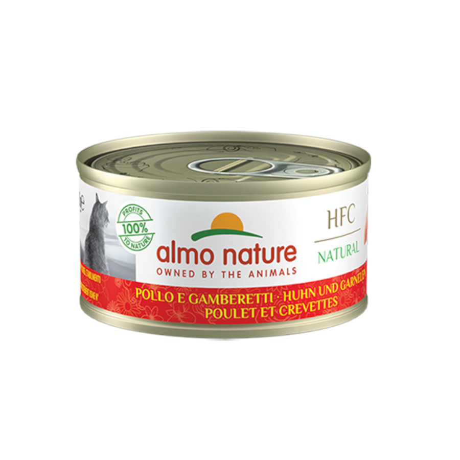 Almo Nature HFC pollo y gambas lata para gatos – Pack 24, , large image number null