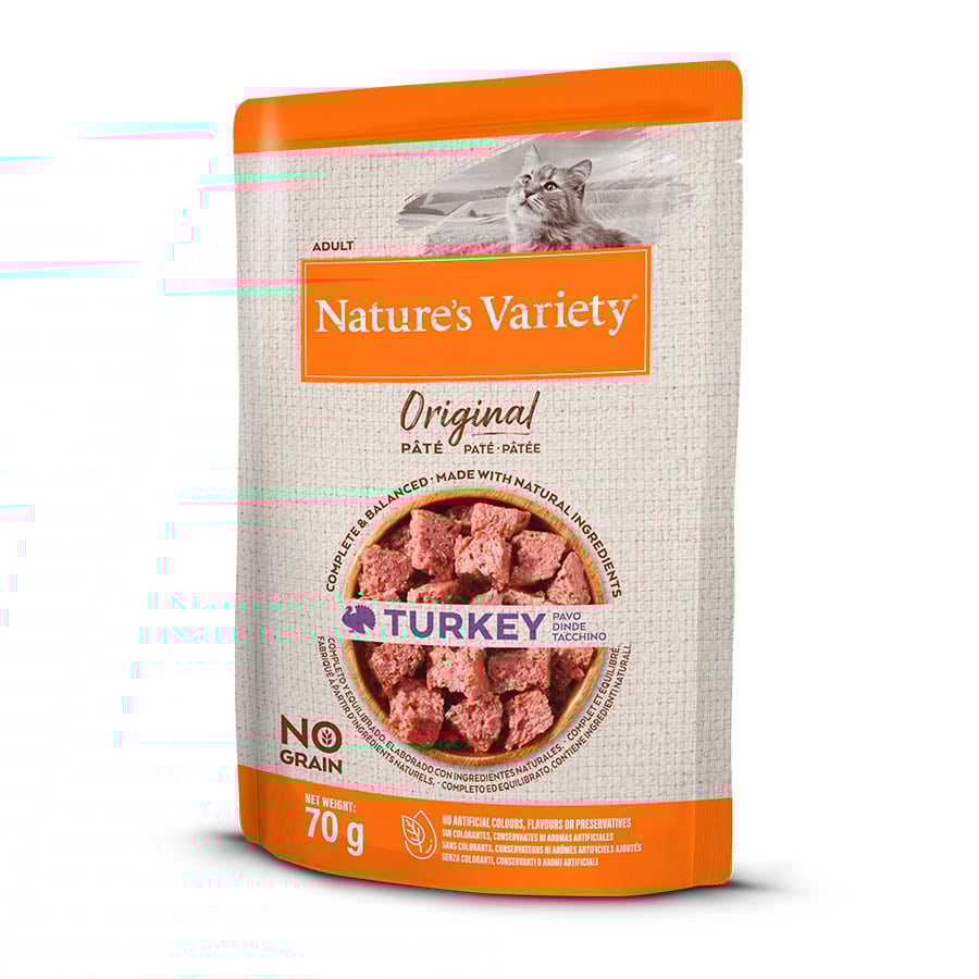 Nature’s Variety – Comida húmeda para gatos adultos paté Nature’s Variety No Grain pavo 70 g.