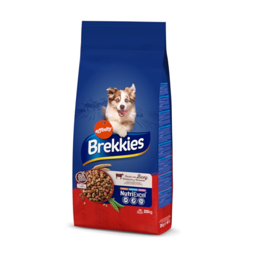 Brekkies – Pienso para perros adultos Brekkies buey y verduras 15 kg.