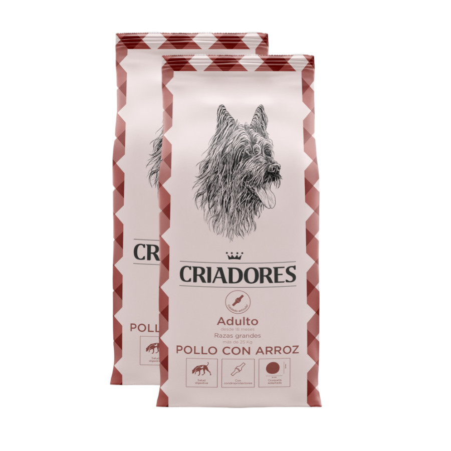 Criadores Adulto Pollo y Arroz pienso para perros de razas grandes ¡Pack ahorro!