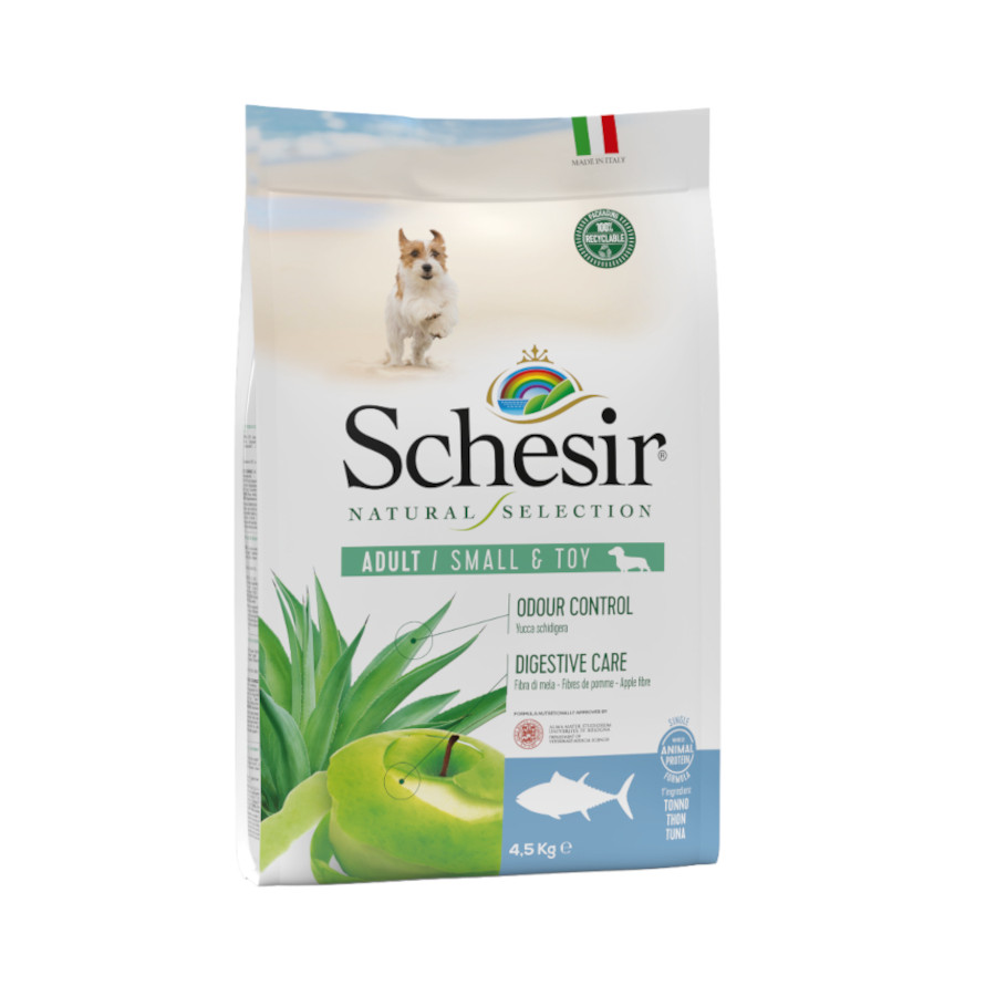 Schesir Natural Selection Adult Small & Toy Atún pienso para perros