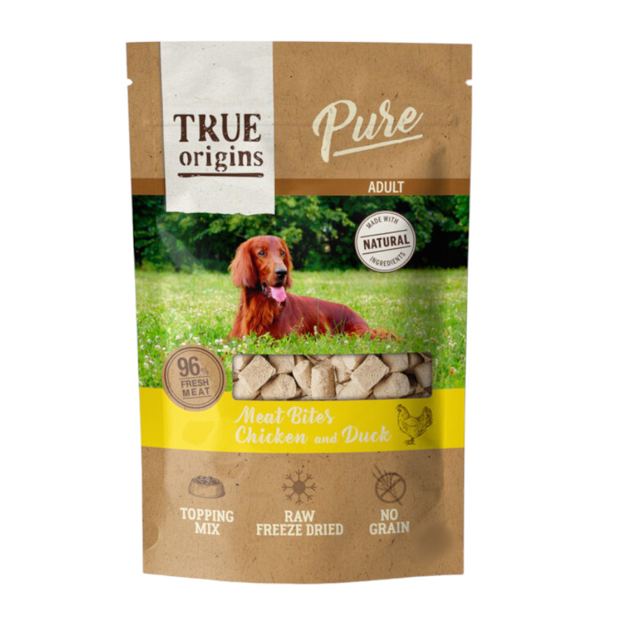 6 bolsitas x 40 g True Origins Bocaditos Pure Adult Freeze Dried Pollo y Pato para perros ¡Pack Ahorro!