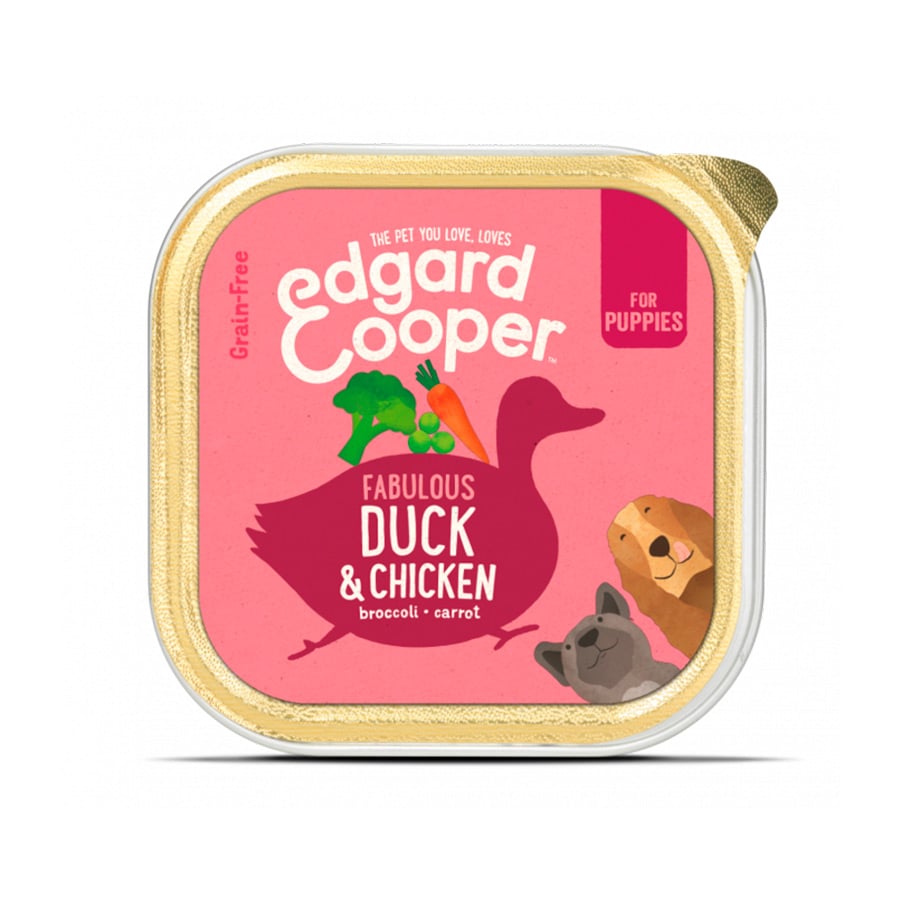 Edgard & Cooper – Comida húmeda para perros cachorros Edgard & Cooper paté pato y pollo 150 g.