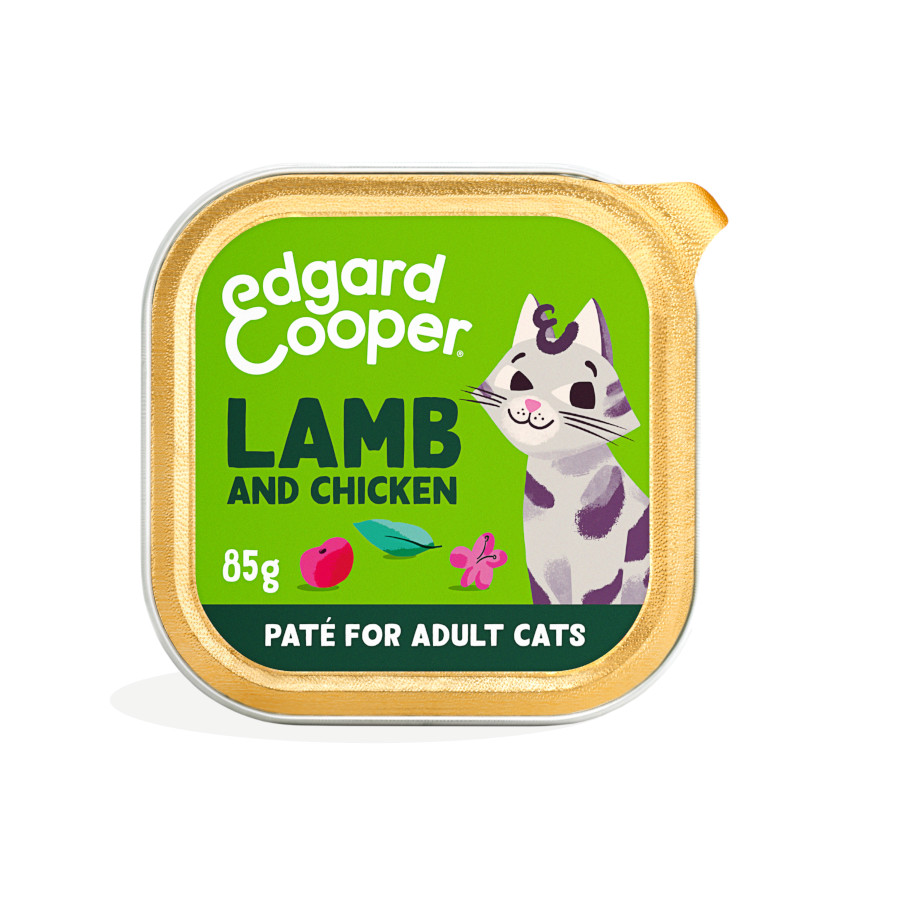 Edgard & Cooper – Comida húmeda para gatos adultos Edgard & Cooper paté cordero y pollo sin cereales 85 g.