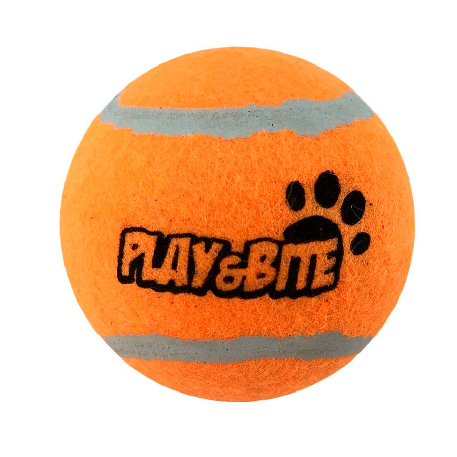 Play&Bite Pelota de Tenis naranja para perros, , large image number null