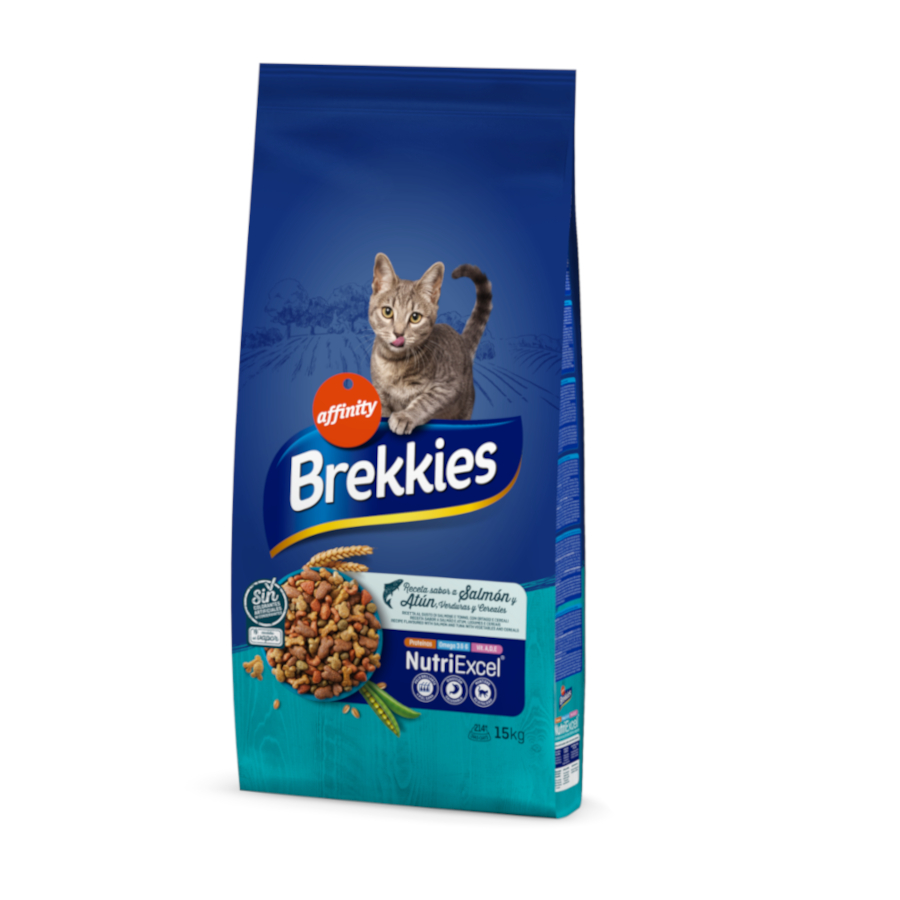 Brekkies – Pienso para gatos adultos Brekkies salmón, atún y verduras 3,5 kg.