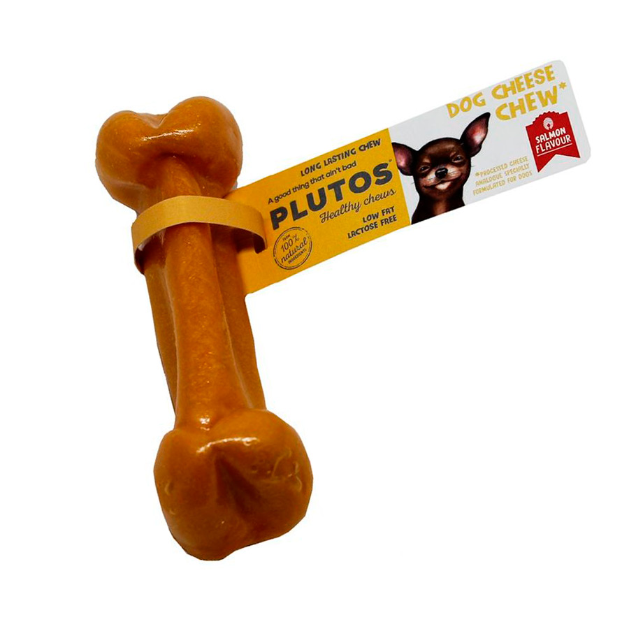 Plutos – Hueso para perros adultos Plutos queso y salmón. Talla L