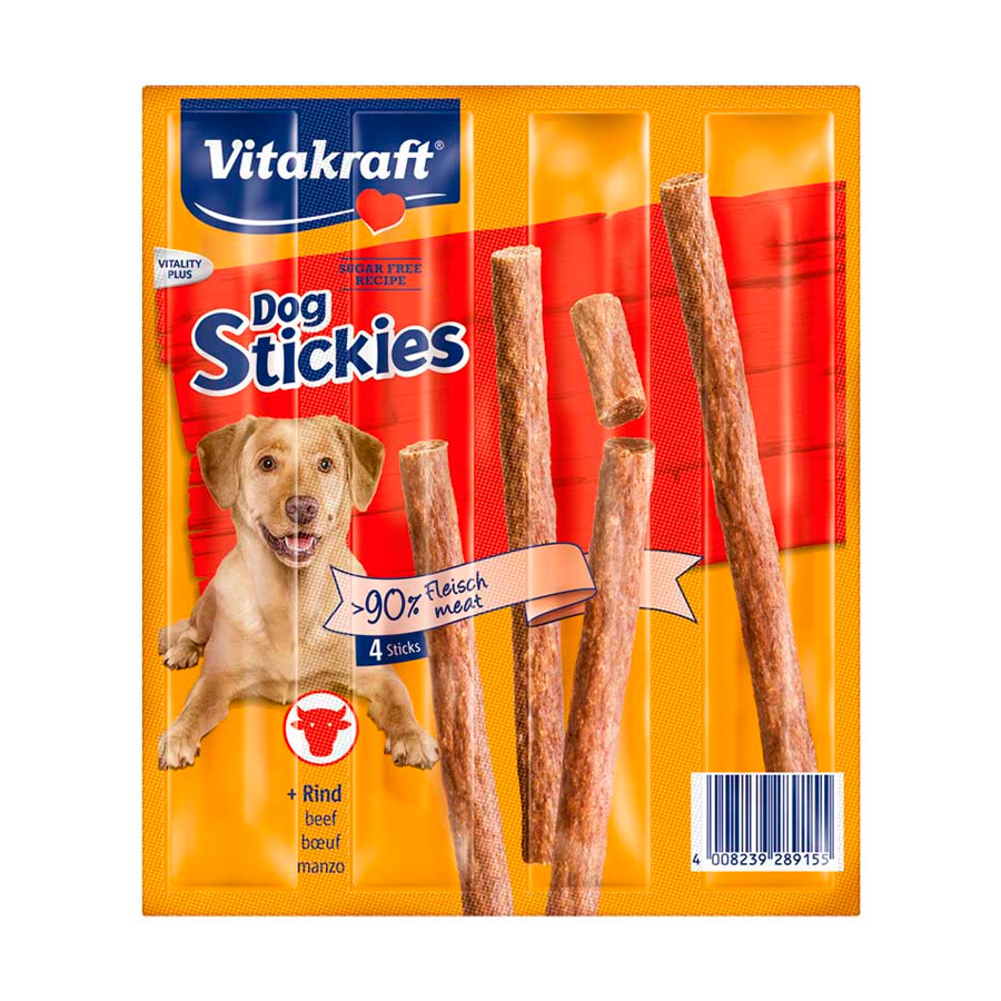 Vitakraft – Snack Para Perros Stickies Buey 4 X 11 G