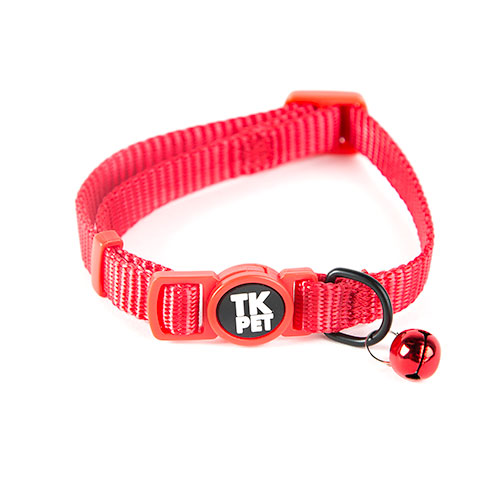 Imagen de TK-Pet Classic Collar Nylon con Cascabel Rojo para gatos