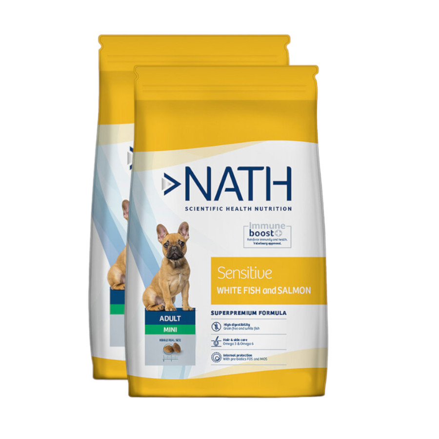 Nath Adult Mini Sensitive Pescado Blanco y Salmón pienso para perros ¡Pack ahorro!