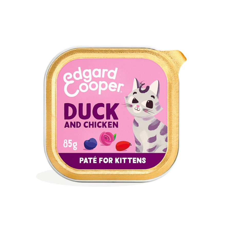 Edgard & Cooper – Comida húmeda para gatitos Edgard & Cooper paté pato y pollo con arándanos 85 g.