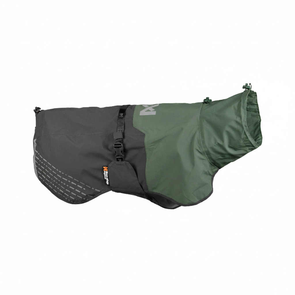 Non-stop dogwear Fjord Chubasquero Impermeable Negro y Verde para perros