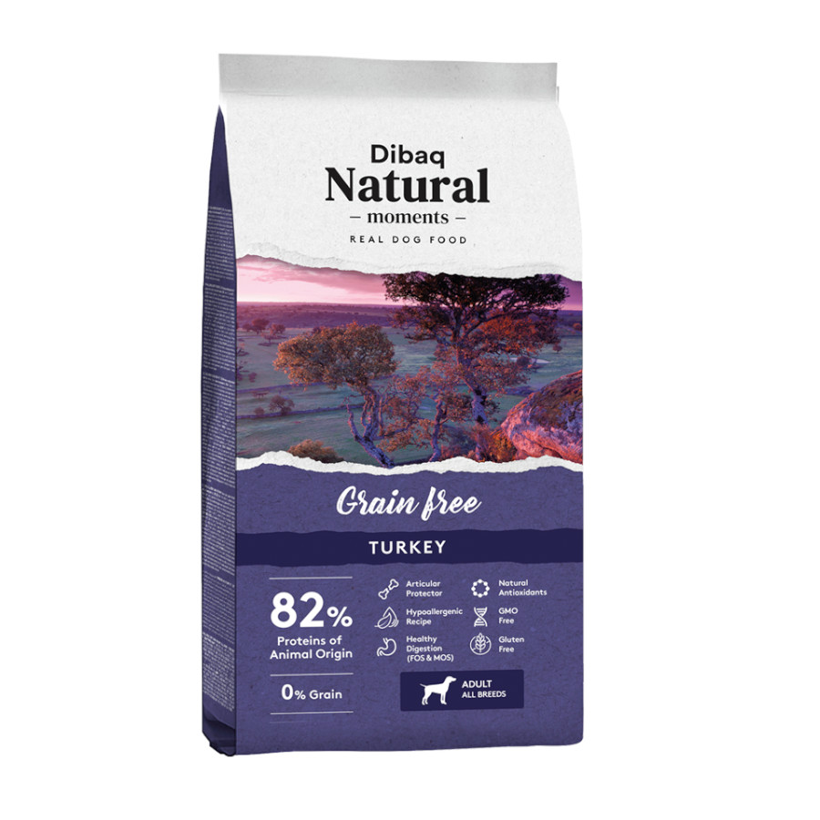 12 KG 12 kg Dibaq Natural Moments Adult Grain Free Pavo pienso para perros