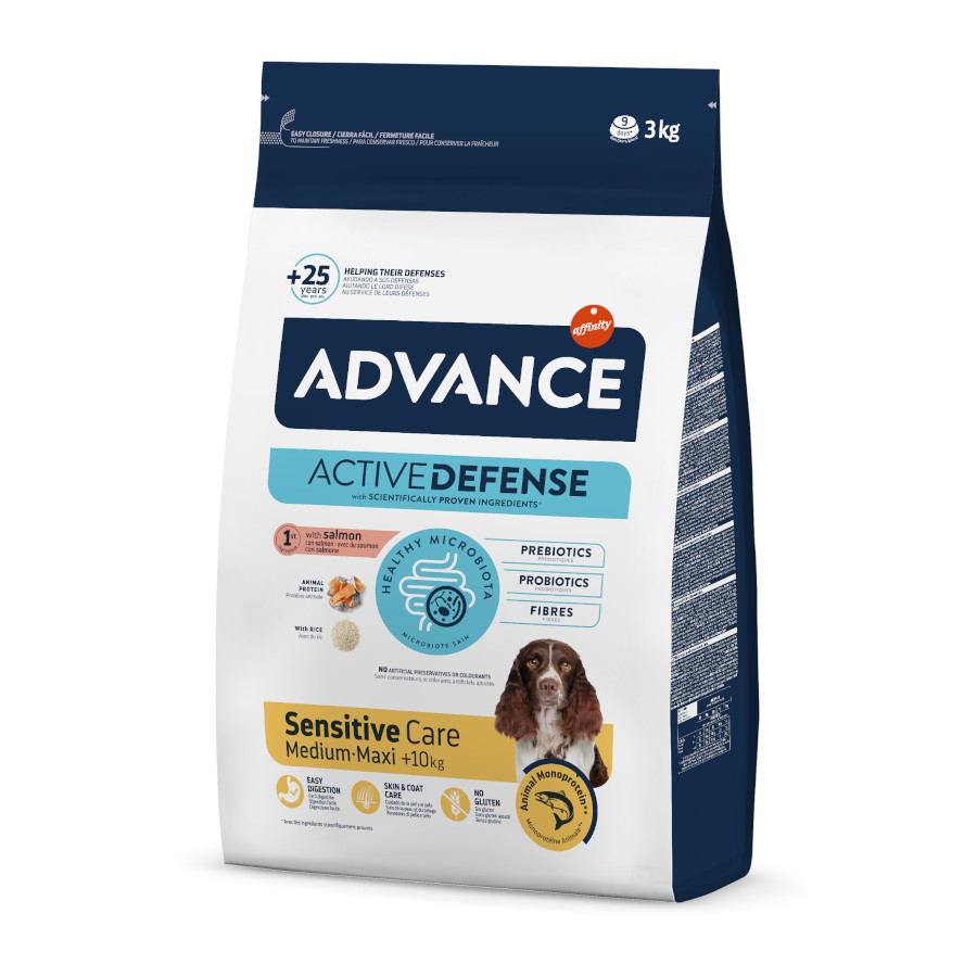 Advance – Pienso para perros medianos y grandes Advance Sensitive salmón y arroz.