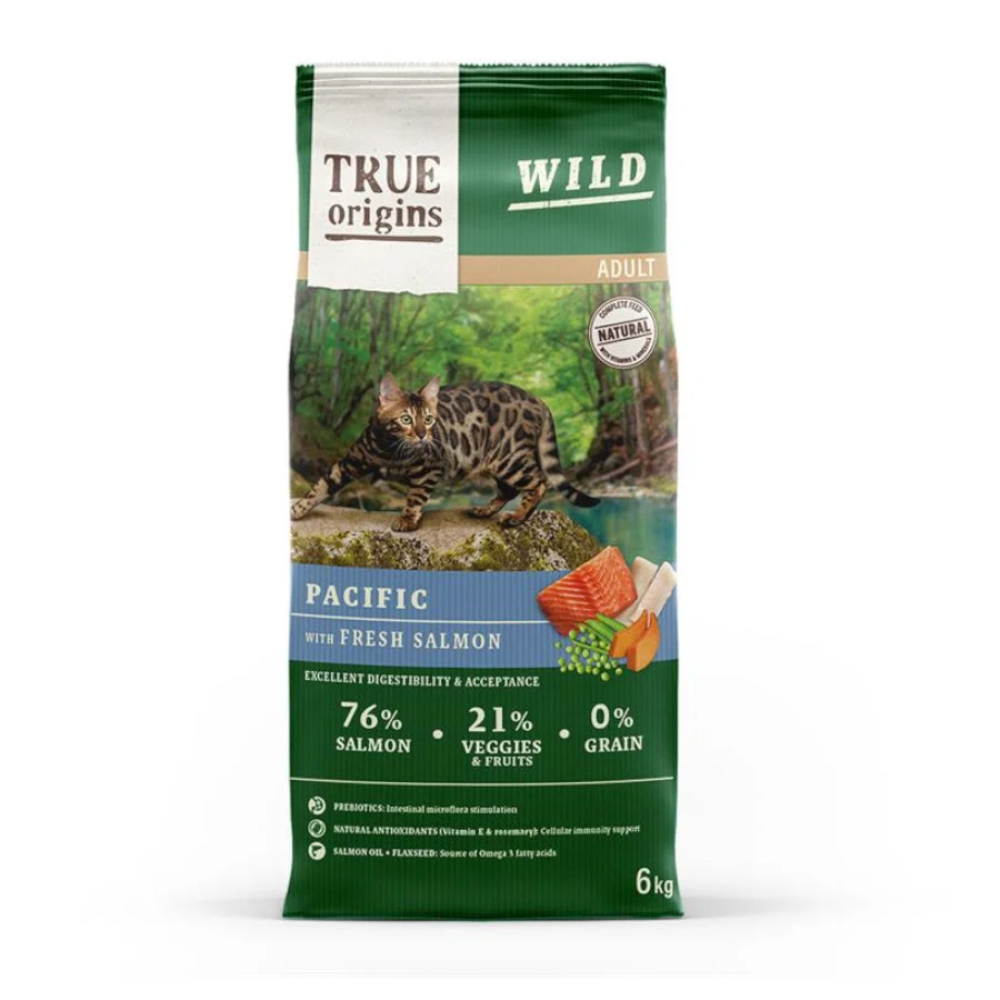 True Origins Wild Adult Pacific Salmón pienso para gatos ¡Pack ahorro!