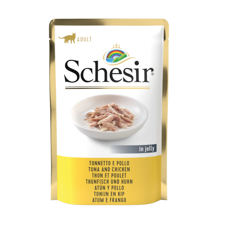 Imagen de Schesir Comida Húmeda de Atún con filetes de Pollo en Gelatina