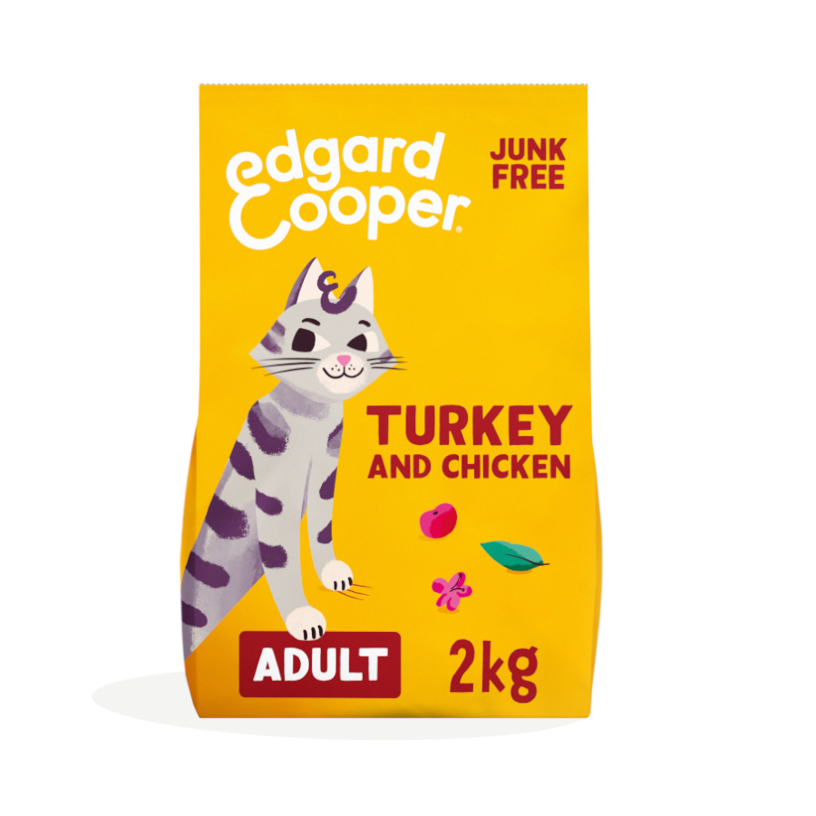 Edgard & Cooper – Pienso para gatos adultos Edgard & Cooper pavo y pollo sin cereales 2 kg.