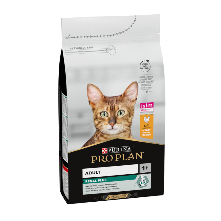 Purina Pro Plan – Pienso para gatos adultos Purina Pro Plan Renal Plus pollo y arroz 1,5 kg.