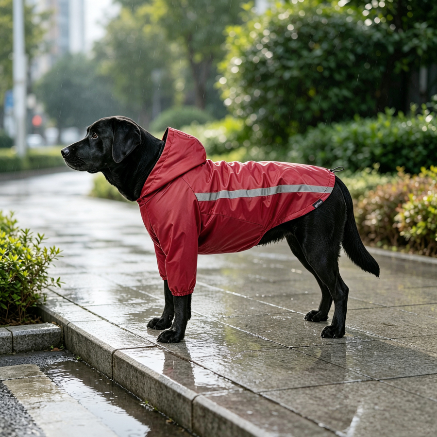 Gotoo Abrigo Impermeable Reflectante Rojo para perros