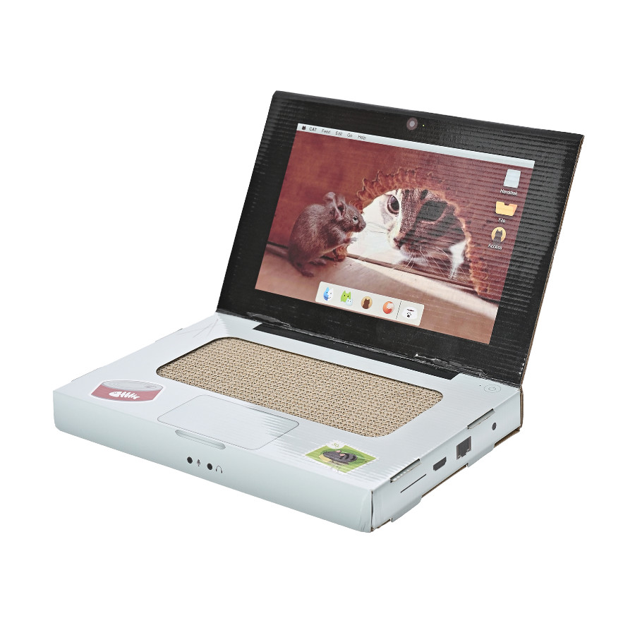 Leeby Lola rascador de cartón en forma de ordenador para gatos