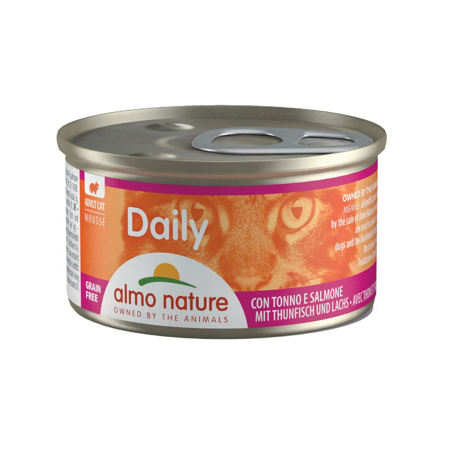 Almo Nature Daily Mousse de Atún y Salmón lata para gatos - Pack 24, , large image number null