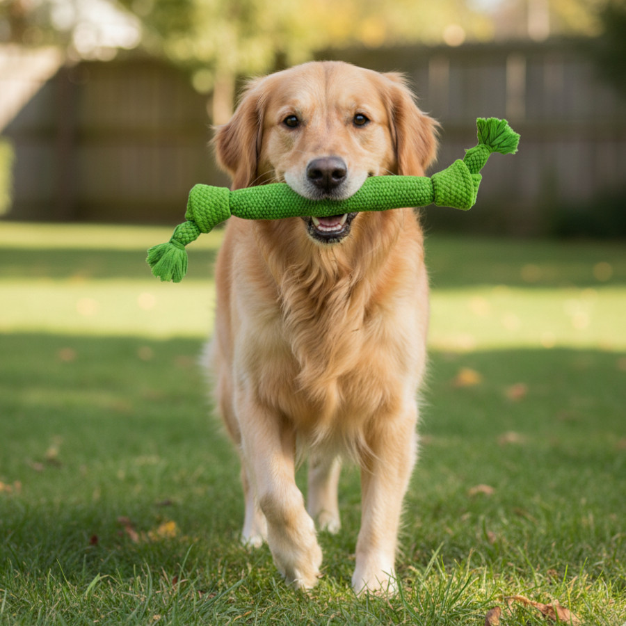 Tootoy! Hueso Mordedor de Cuerda Verde para perros
