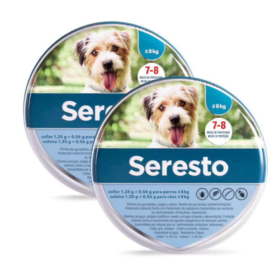Bayer Seresto Collar Antiparasitario para perros <8kg - 2x38cm Pack , , large image number null