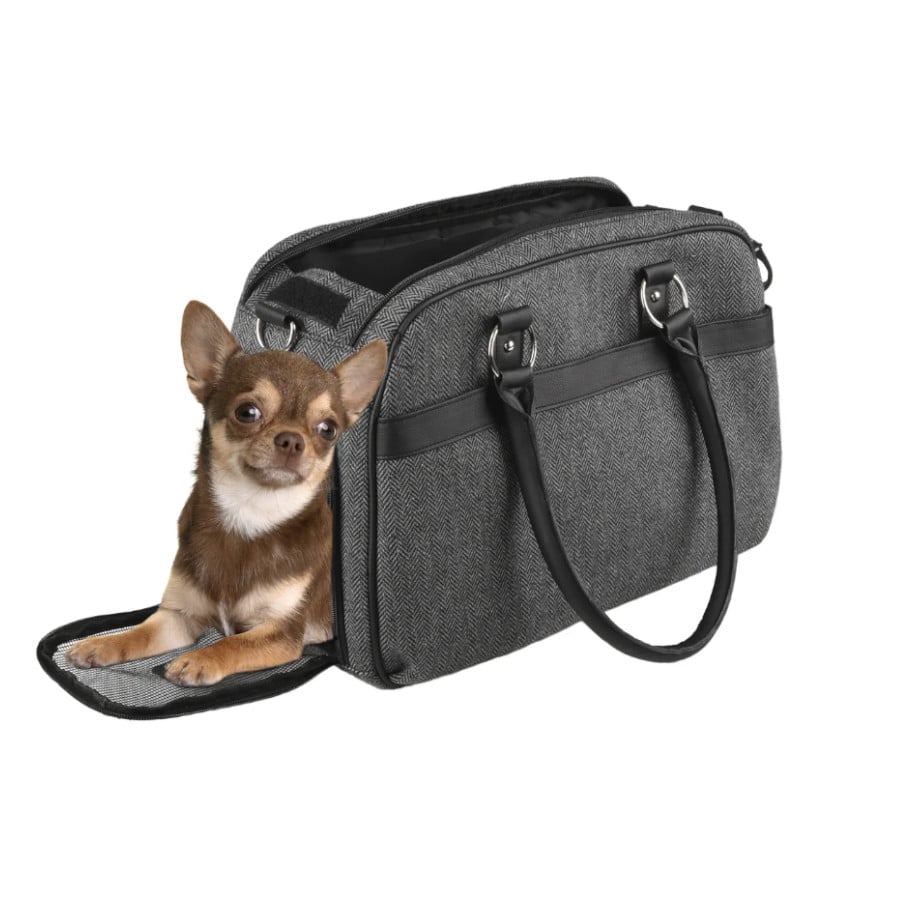 Imagen de Flamingo Justine Bolsa Transportín Gris para mascotas