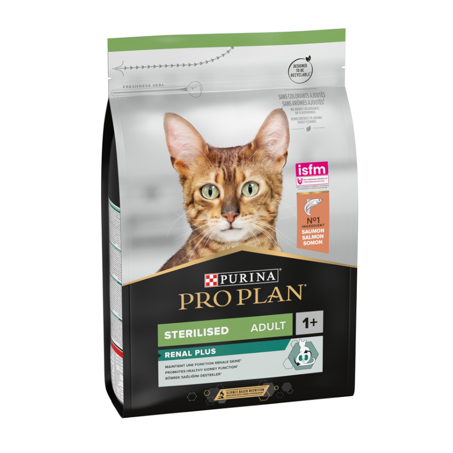 Imagen de Purina Pro Plan Pienso Sterilised Renal Plus Salmón para Gatos 3kg