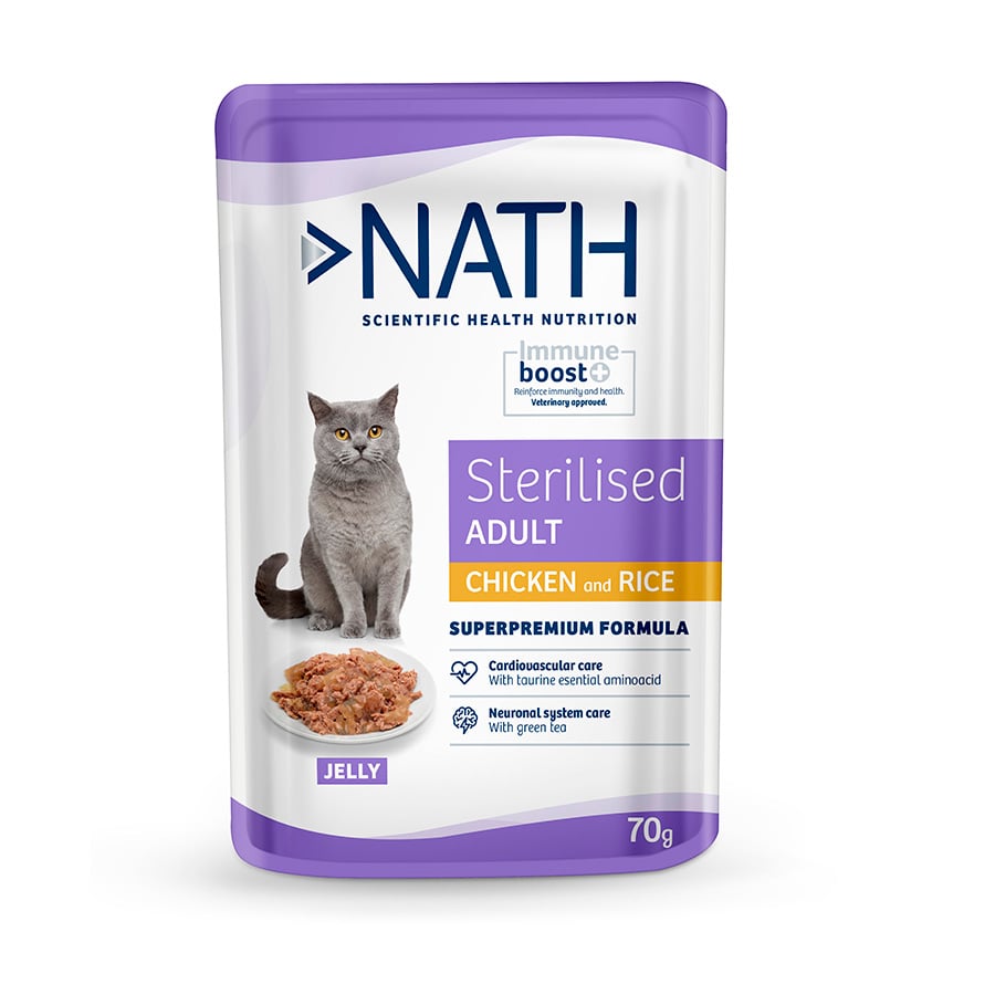 Nath Adult Sterilised Pollo en Gelatina sobre para gatos¡Pack Ahorro!