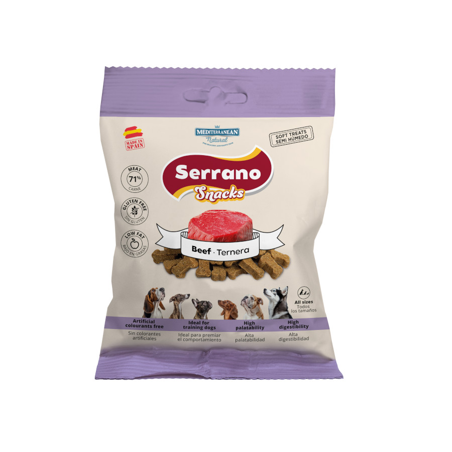 Mediterranean Natural – Snack para perros Mediterranean Natural Serrano 85 g. 100 g