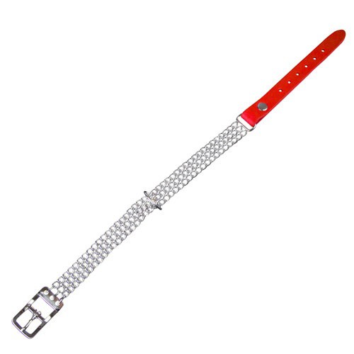 Imagen de Wondermals Arlon Collar de Cuero y Metal Vermelha para perros