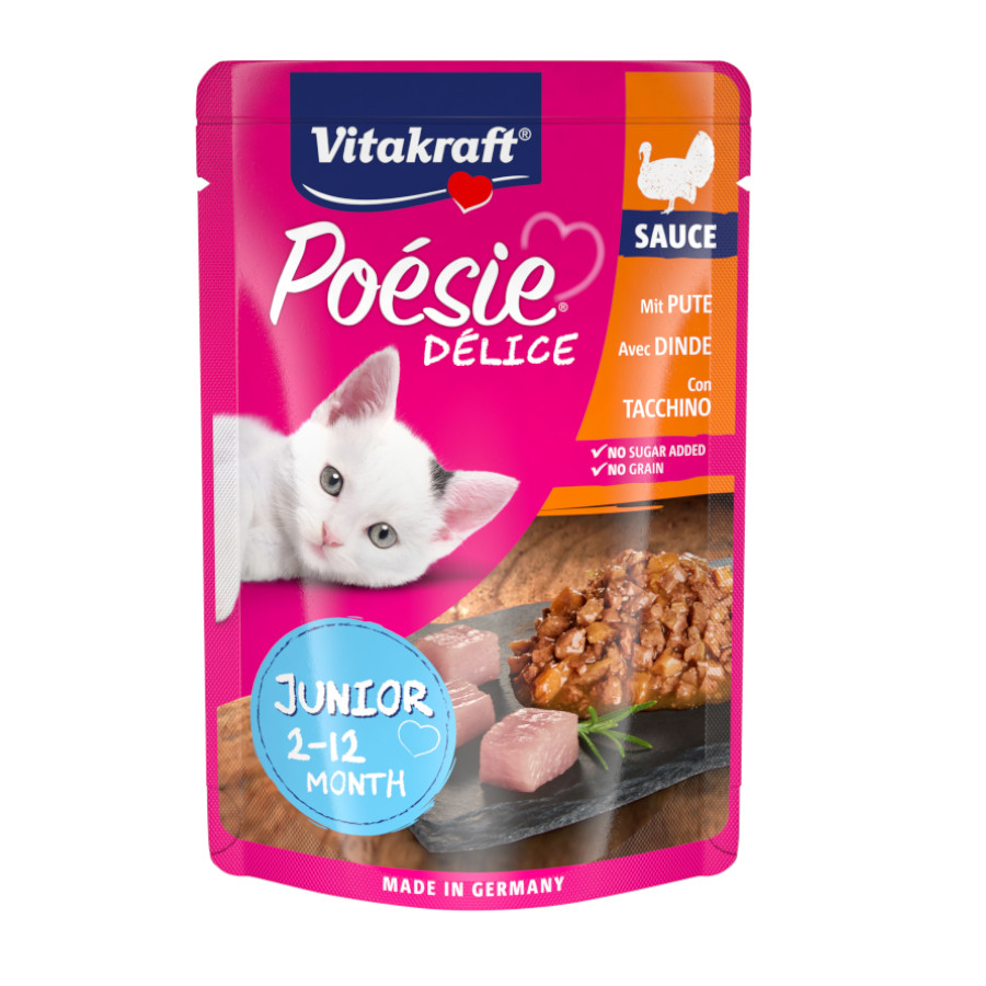 Imagen de Vitakraft Poésie Junior Pavo sobre en salsa para gatitos