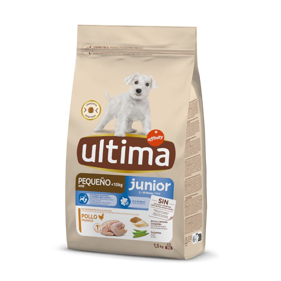 Ultima – Pienso para perros cachorros pequeños Ultima Mini Junior pollo.