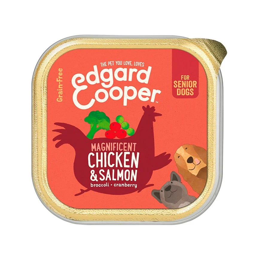 Edgard Cooper Senior Pollo y Salmón tarrina para perros ¡Pack ahorro!