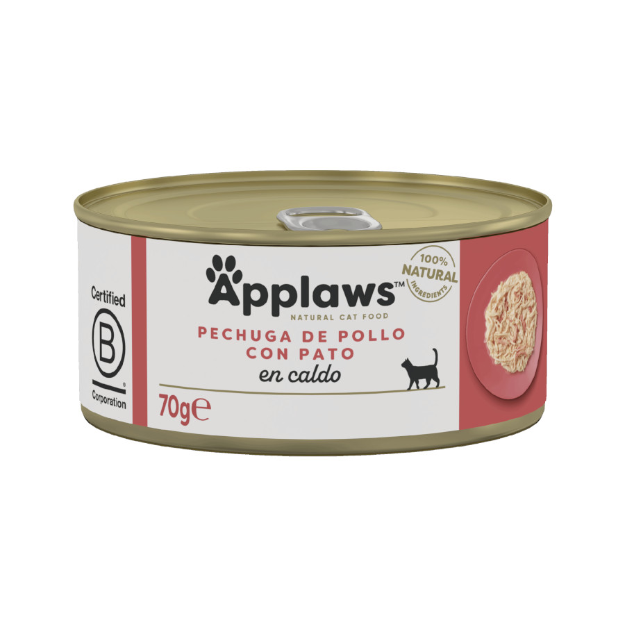 Imagen de Applaws Lata Pechuga de Pollo con Pato para Gatos 70g