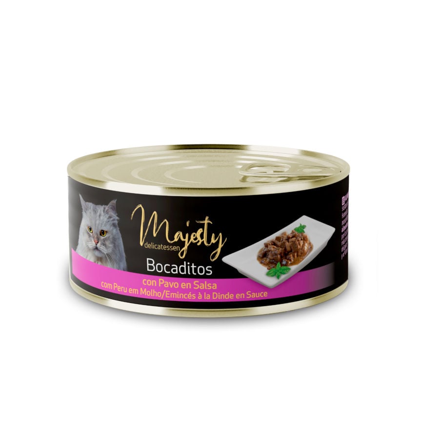 Imagen de Majesty Adult Bocaditos de Pavo en Salsa lata para gatos