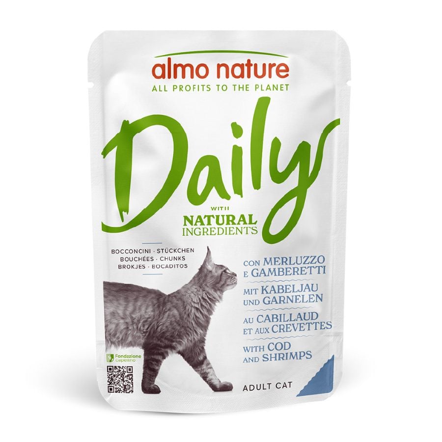 Imagen de Almo Nature Adult Daily Menu Bacalao y Gambas sobre para gatos