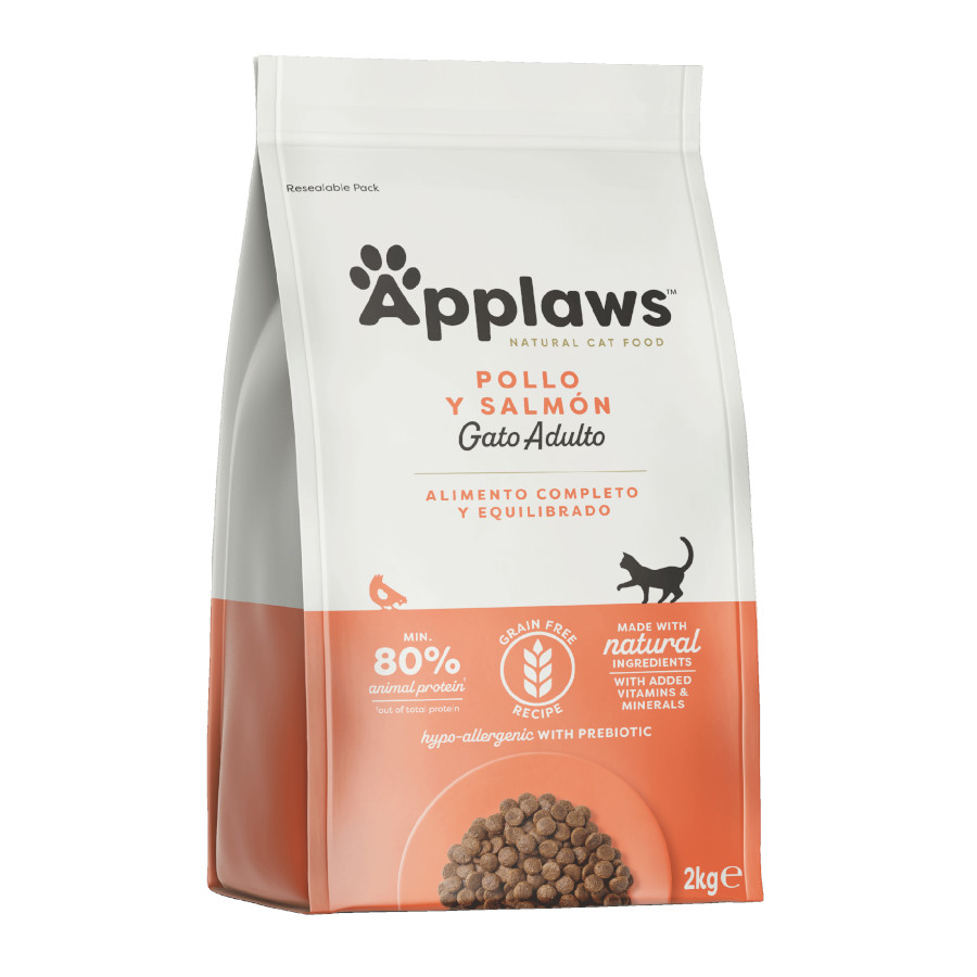 Applaws – Pienso para gatos adultos Applaws pollo y salmón 2 kg.