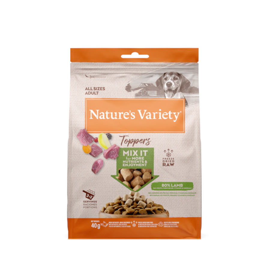 Nature’s Variety – Toppers para perros adultos Nature’s Variety cordero liofilizado 40 g.