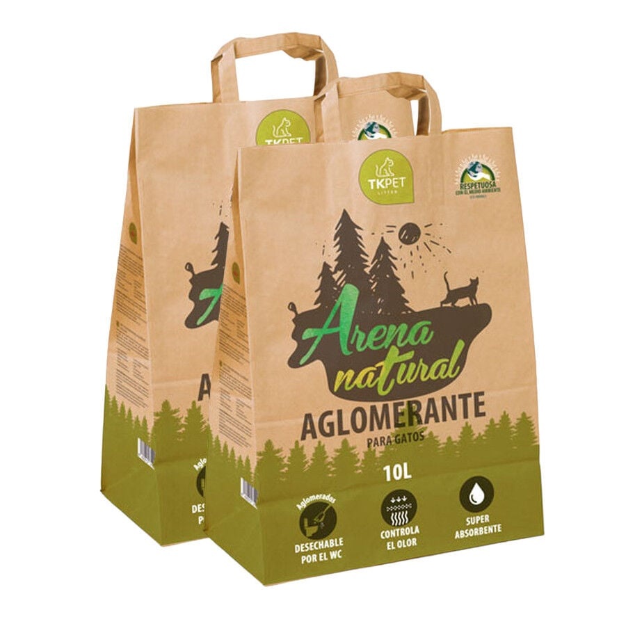 2 x 10 L TK-Pet arena natural aglomerante para gatos ¡Pack ahorro!