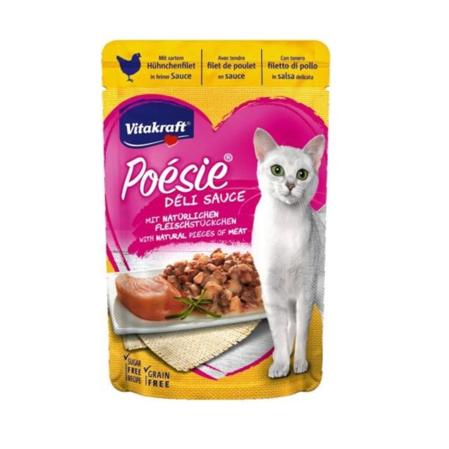 Imagen de Vitakraft Poesie Deli Sauce Carne de Pollo en salsa sobre para gatos